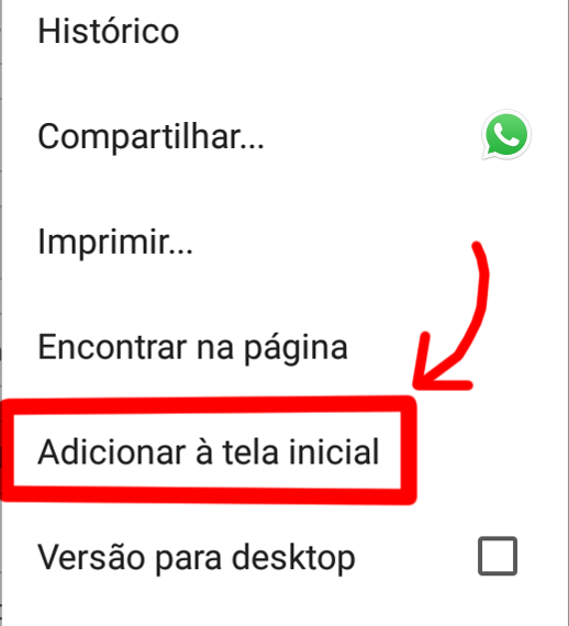 Menu do Chrome